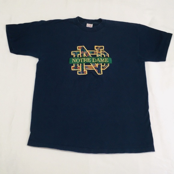 Vintage Other - Vintage Embroidered Floral Print Notre Dame Tee